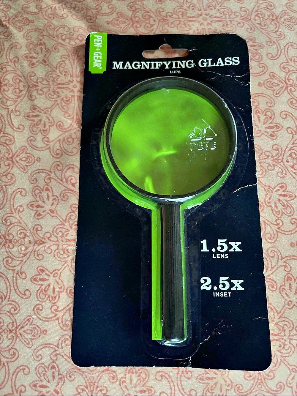 Pen+Gear Magnifying Glass with 1.5x Lens and 2.5x Inset 1.5x Lens 2.5x Inset